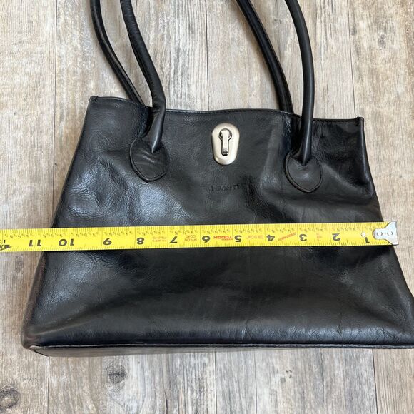 I Ponti Firenze Shoulder Bag Black Genuine Italian Leather - Picture 6 of 14